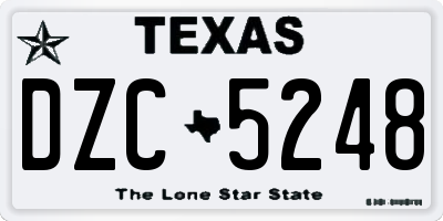 TX license plate DZC5248