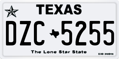 TX license plate DZC5255