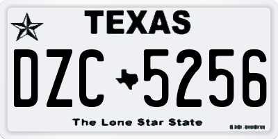 TX license plate DZC5256