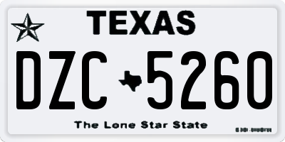 TX license plate DZC5260