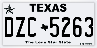 TX license plate DZC5263