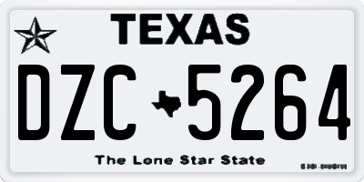 TX license plate DZC5264