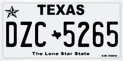 TX license plate DZC5265