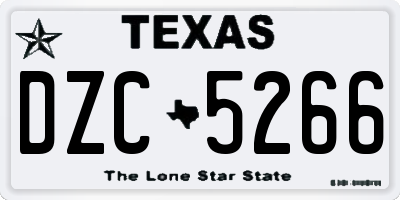 TX license plate DZC5266