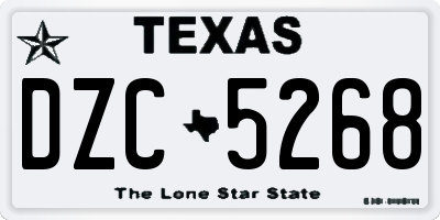 TX license plate DZC5268