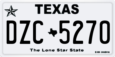 TX license plate DZC5270