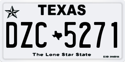 TX license plate DZC5271
