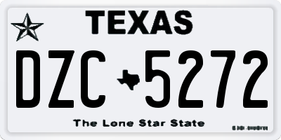 TX license plate DZC5272