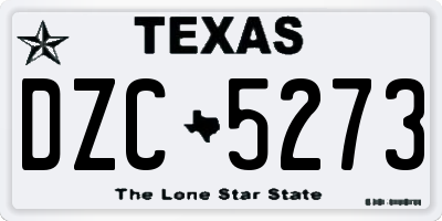 TX license plate DZC5273