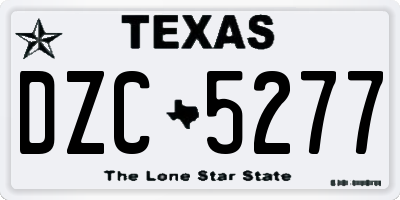 TX license plate DZC5277