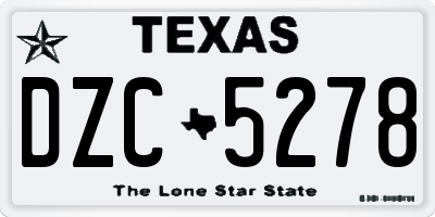 TX license plate DZC5278