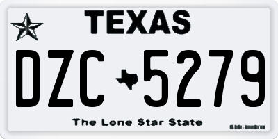 TX license plate DZC5279