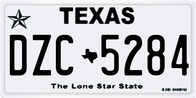 TX license plate DZC5284