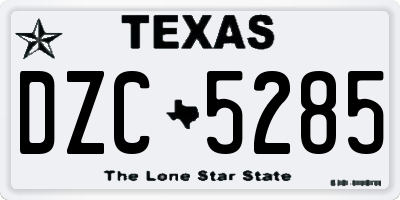 TX license plate DZC5285