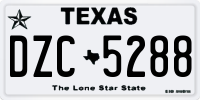 TX license plate DZC5288