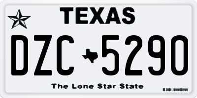 TX license plate DZC5290