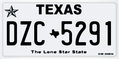 TX license plate DZC5291