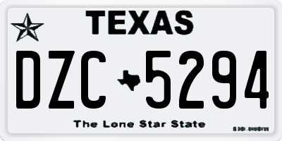 TX license plate DZC5294
