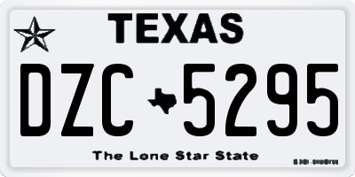 TX license plate DZC5295