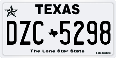 TX license plate DZC5298