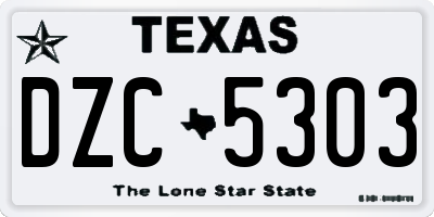 TX license plate DZC5303