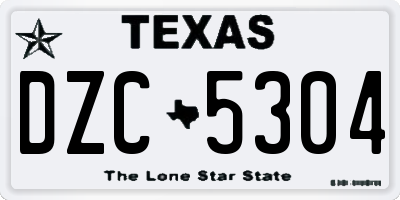 TX license plate DZC5304