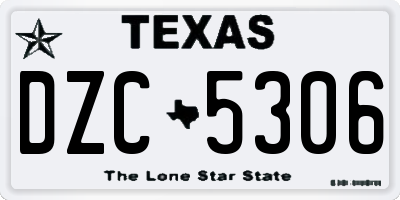 TX license plate DZC5306