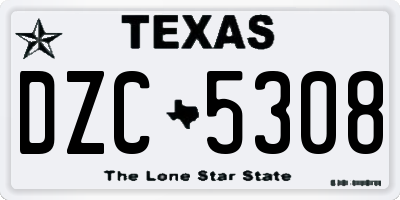 TX license plate DZC5308