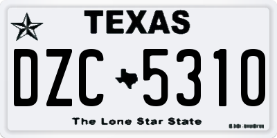 TX license plate DZC5310