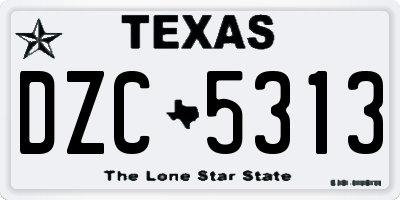 TX license plate DZC5313