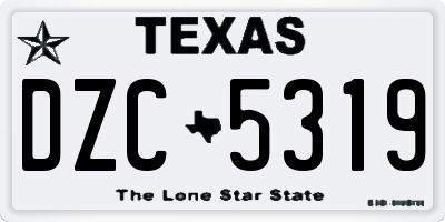 TX license plate DZC5319