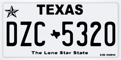 TX license plate DZC5320