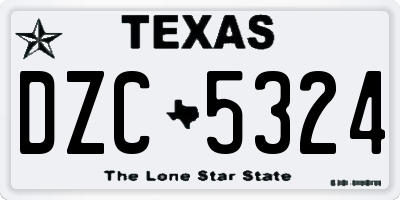 TX license plate DZC5324