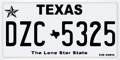 TX license plate DZC5325