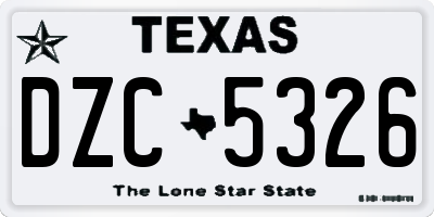 TX license plate DZC5326
