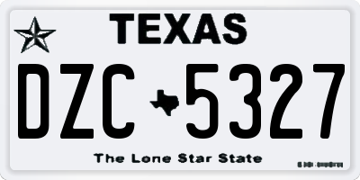 TX license plate DZC5327
