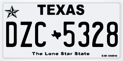 TX license plate DZC5328