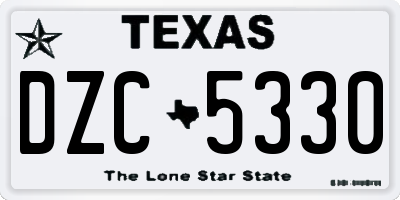 TX license plate DZC5330