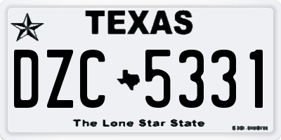 TX license plate DZC5331