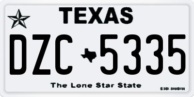 TX license plate DZC5335