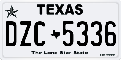 TX license plate DZC5336