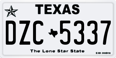 TX license plate DZC5337