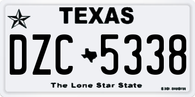 TX license plate DZC5338