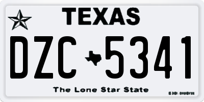 TX license plate DZC5341