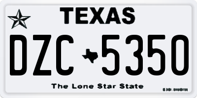 TX license plate DZC5350