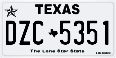 TX license plate DZC5351