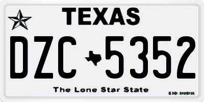 TX license plate DZC5352