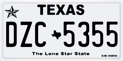 TX license plate DZC5355