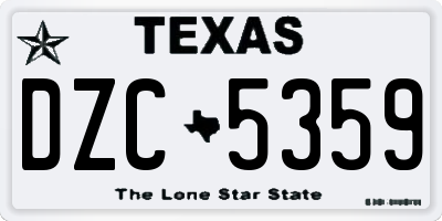 TX license plate DZC5359