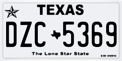 TX license plate DZC5369